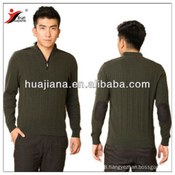 men cable knit cashmere sweater with zip